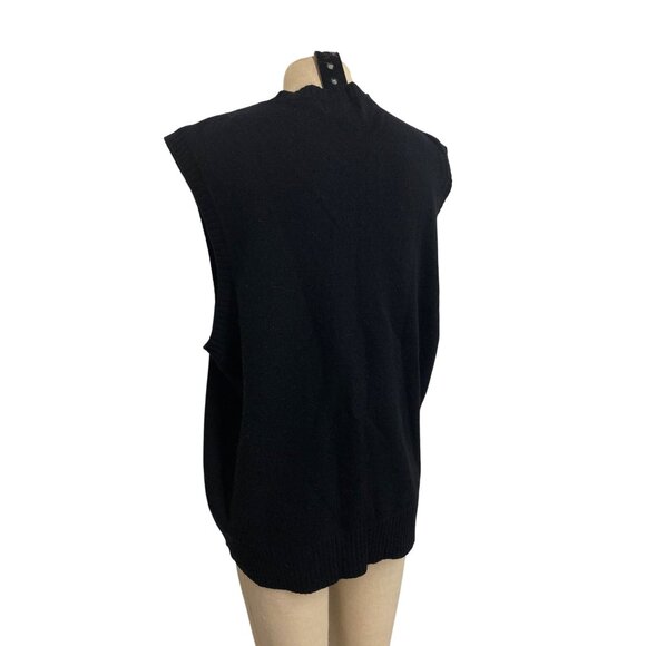 Vintage Club Room By Charter Club Woolmark Lambswool Black Sleeveless Sweater - Picture 7 of 10